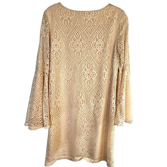 Emma & Michele Women's Dress Medium M Cream Bell Sleeves Misses Size 8 10 - Picture 6 of 6